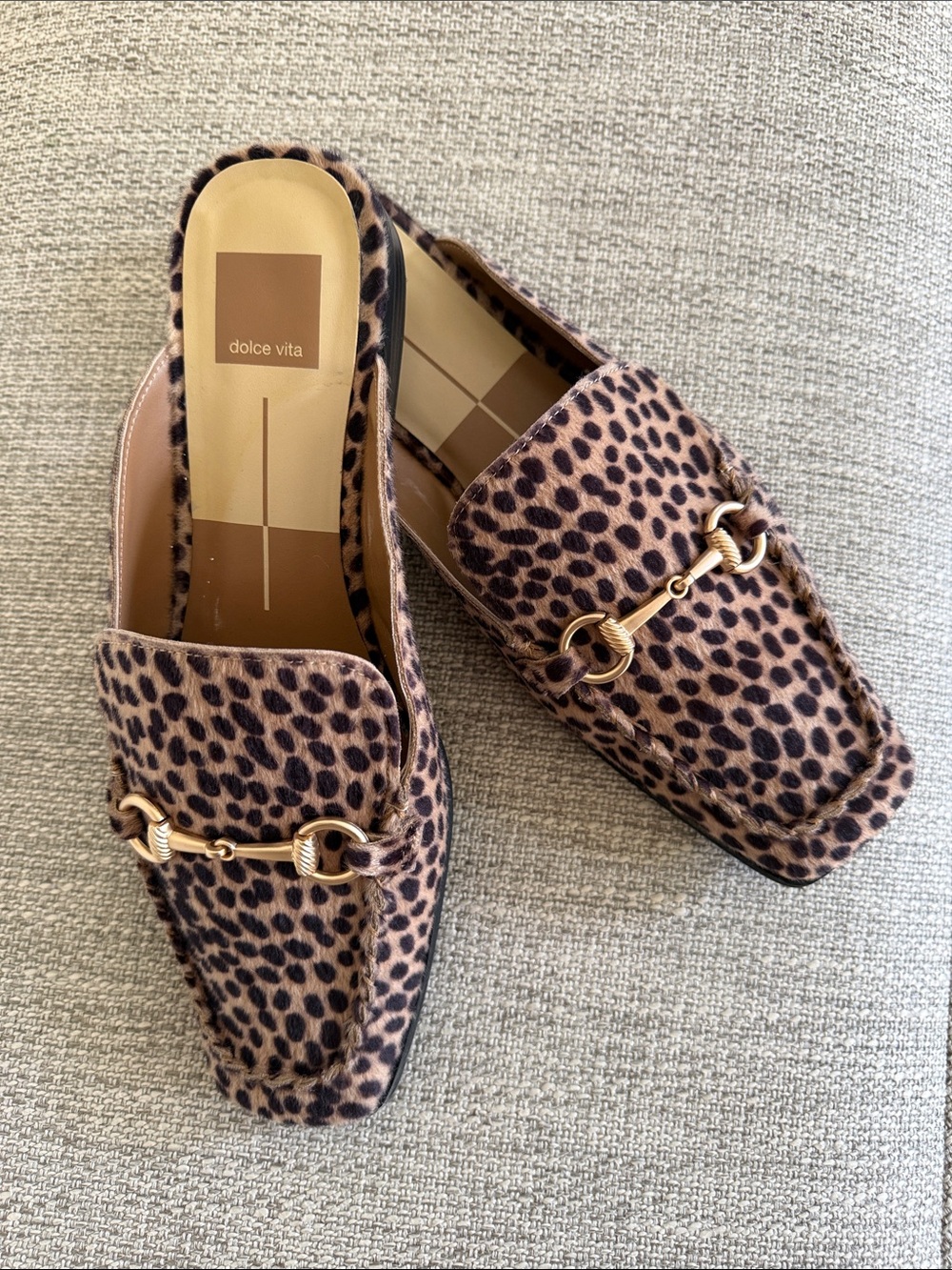 🤩 NWOT 🤩 Dolce Vita Leopard-Print Horsebit Loafers in Brown and Black